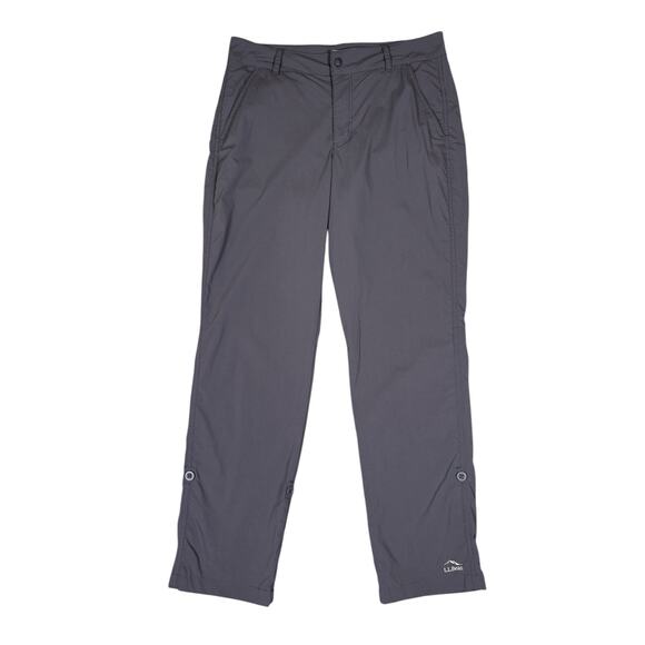 LL Bean Access Trail Straight Leg Pants Women's 14 Gray Hiking Outdoors Camping - Picture 5 of 11